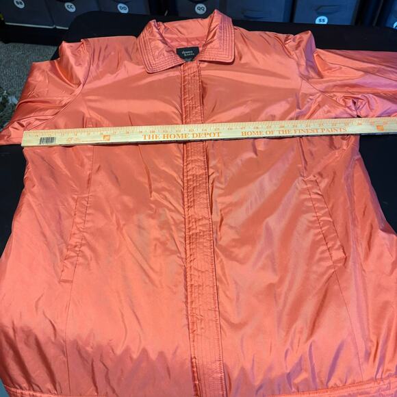 NWT Dennis Basso 100% Silk Jacket Full Zip Salmon Pink Orange Womens 1X QVC - Picture 5 of 8